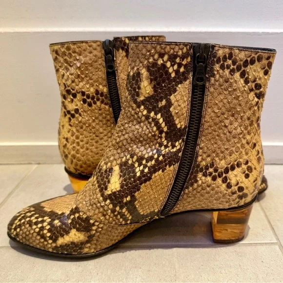 Dries Van Noten Snakeskin Ankle Boots size 37.5 - Picture 5 of 8